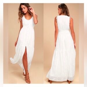 Lulus Time Well Spent Maxi Length Floral Embroidered Dress. Coastal. Cottage.